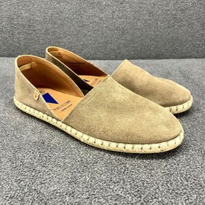 Verbenas Flat Shoes Womens US 9 EU 41 Tan Cream Carmen Leather Suede Espadrilles